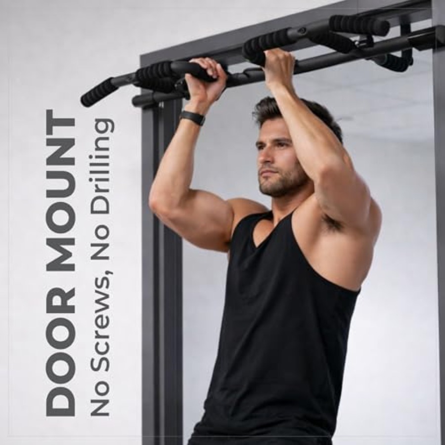 مجموعة قضبان سحب للباب مع أحزم - مراجعة Pull Up Bar Grip وسعره
